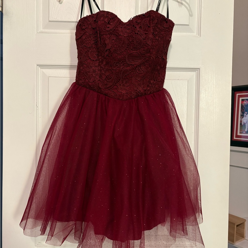 Burgundy Lace Dress